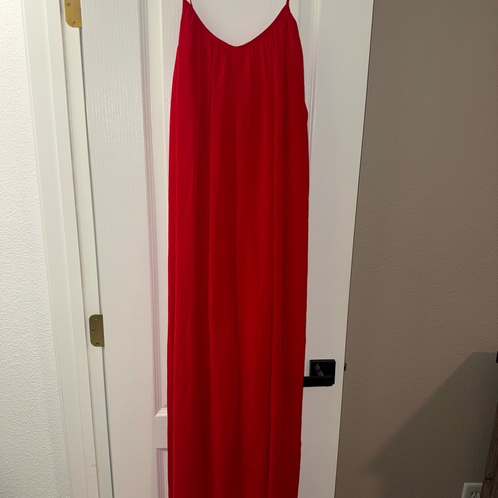 SHEIN Red Spaghetti Strap Maxi Dress